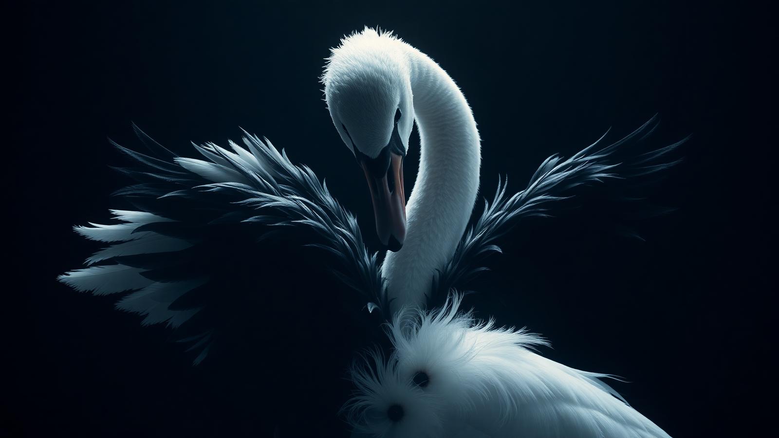 Black and white swan duality - transformation and contrast