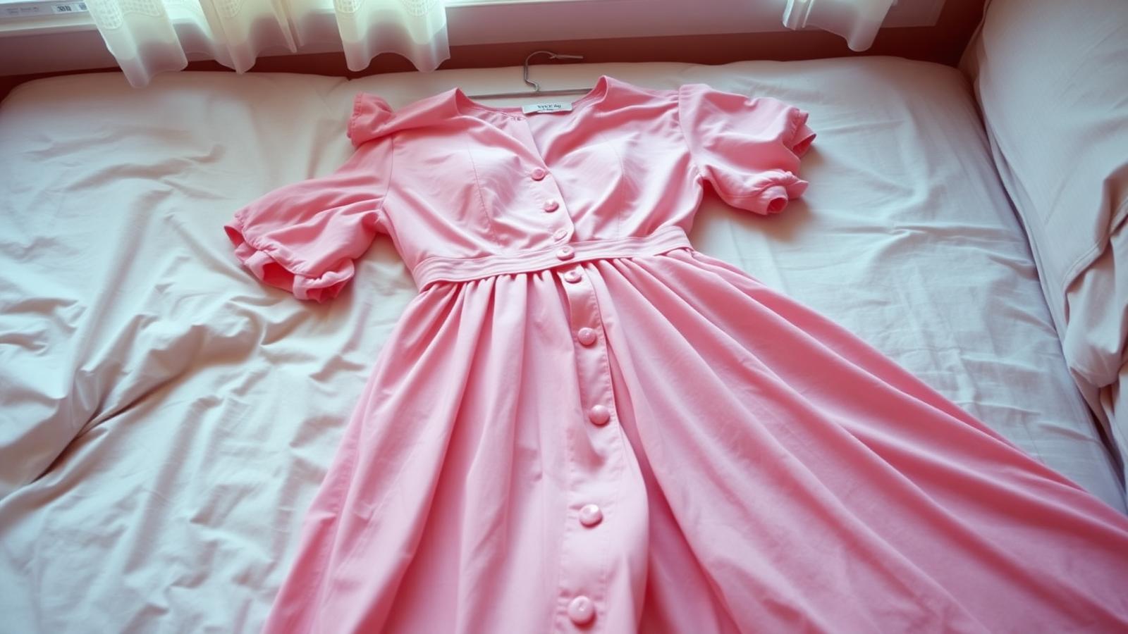 Vintage 1980s pink prom dress with DIY aesthetic