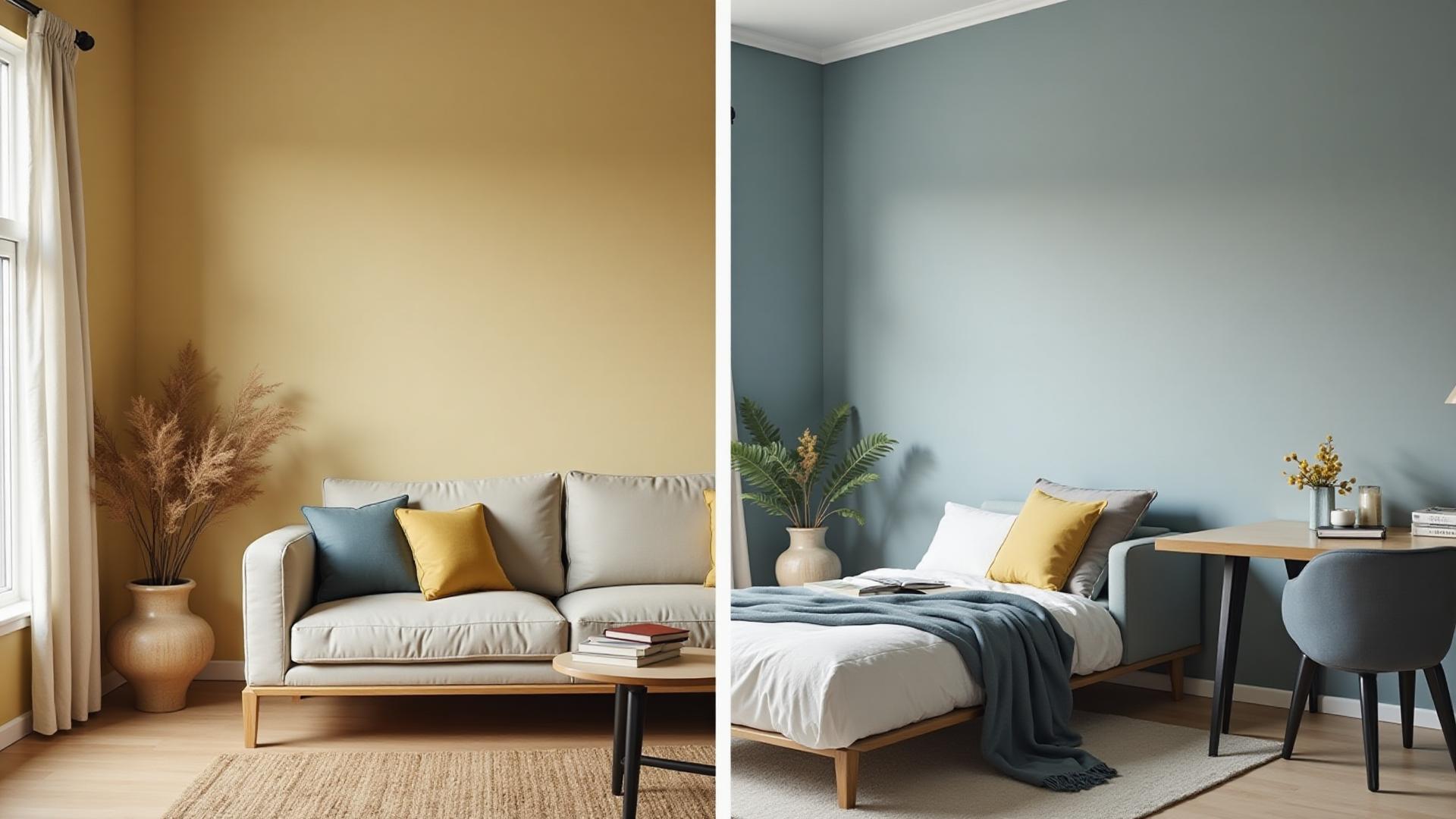 Warm gray vs cool gray comparison in interior design