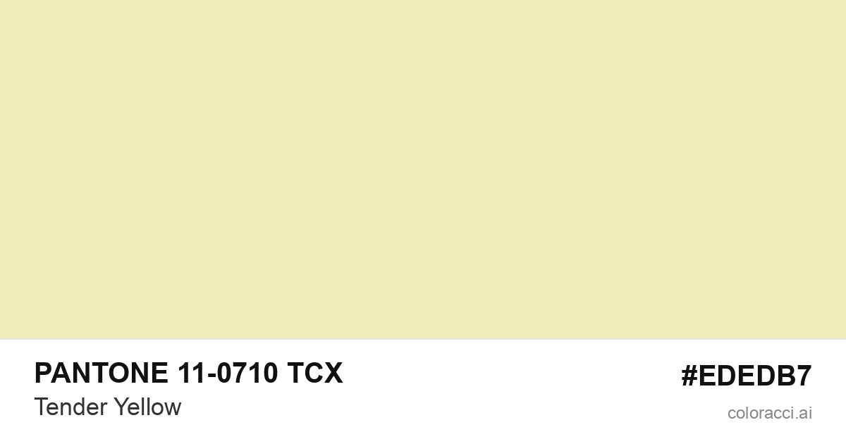 PANTONE 11-0710 TCX Tender Yellow color swatch #EDEDB7