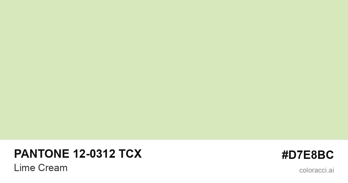 PANTONE 12-0312 TCX Lime Cream color swatch #D7E8BC