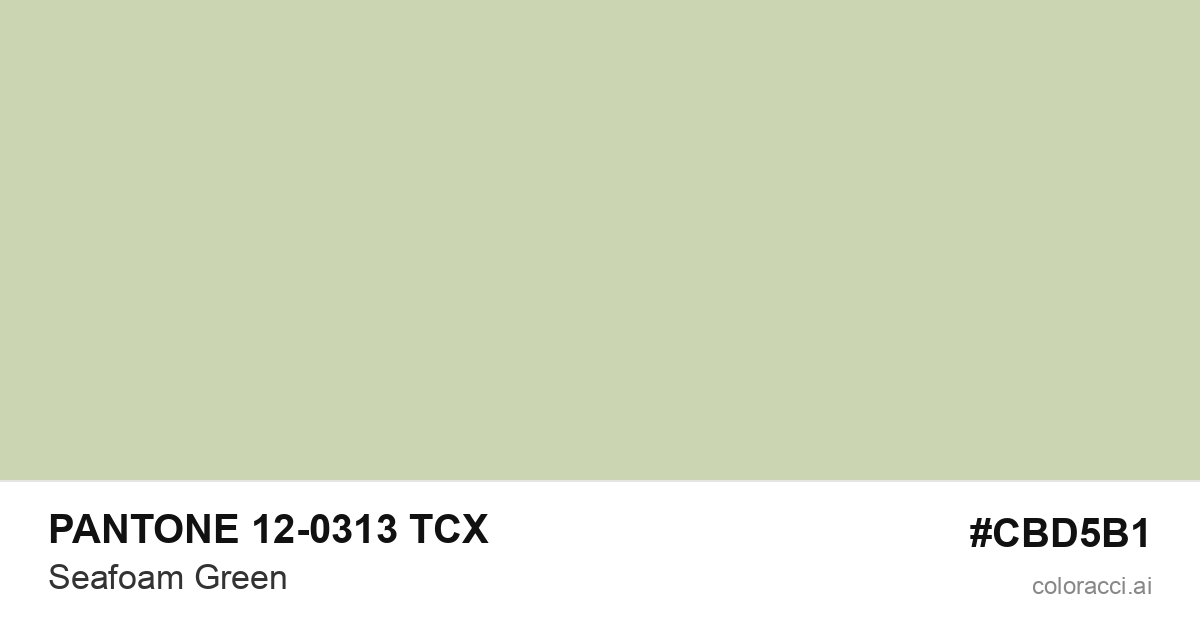 PANTONE 12-0313 TCX Seafoam Green color swatch #CBD5B1