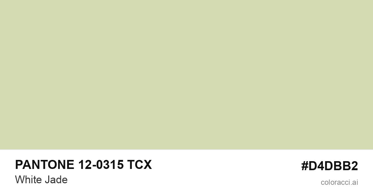 PANTONE 12-0315 TCX White Jade color swatch #D4DBB2
