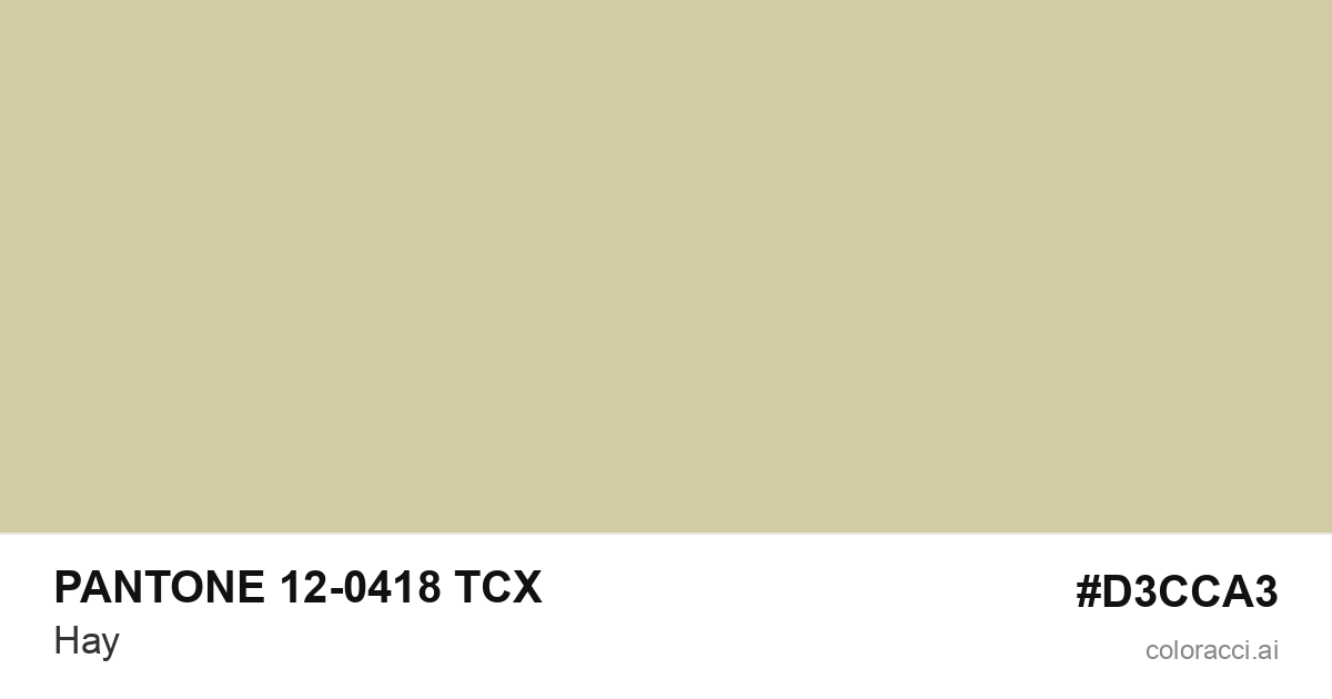 PANTONE 12-0418 TCX Hay color swatch #D3CCA3