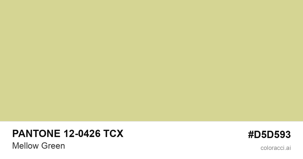 PANTONE 12-0426 TCX Mellow Green color swatch #D5D593
