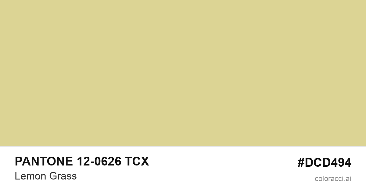 PANTONE 12-0626 TCX Lemon Grass color swatch #DCD494