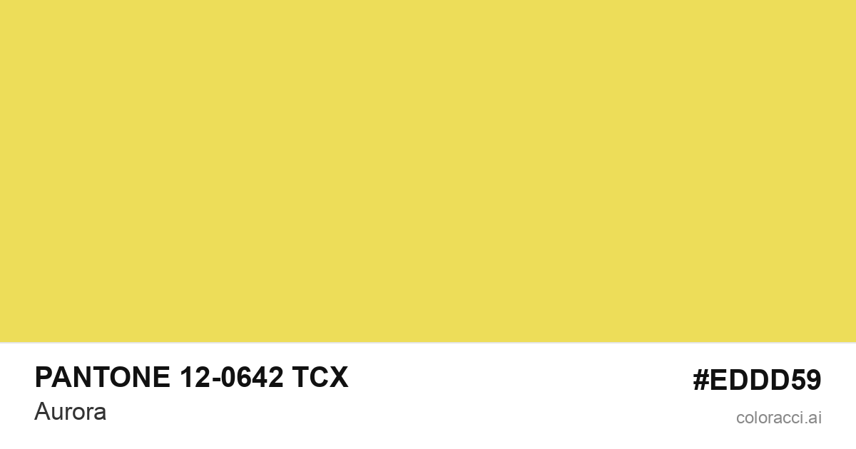 PANTONE 12-0642 TCX Aurora color swatch #EDDD59