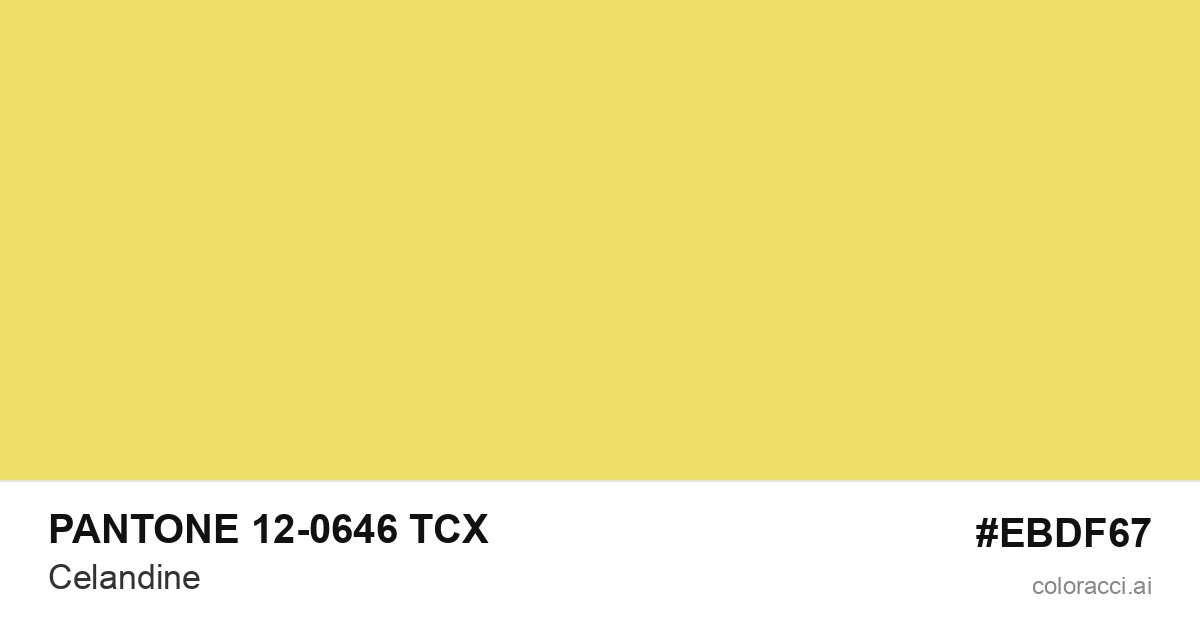 PANTONE 12-0646 TCX Celandine color swatch #EBDF67