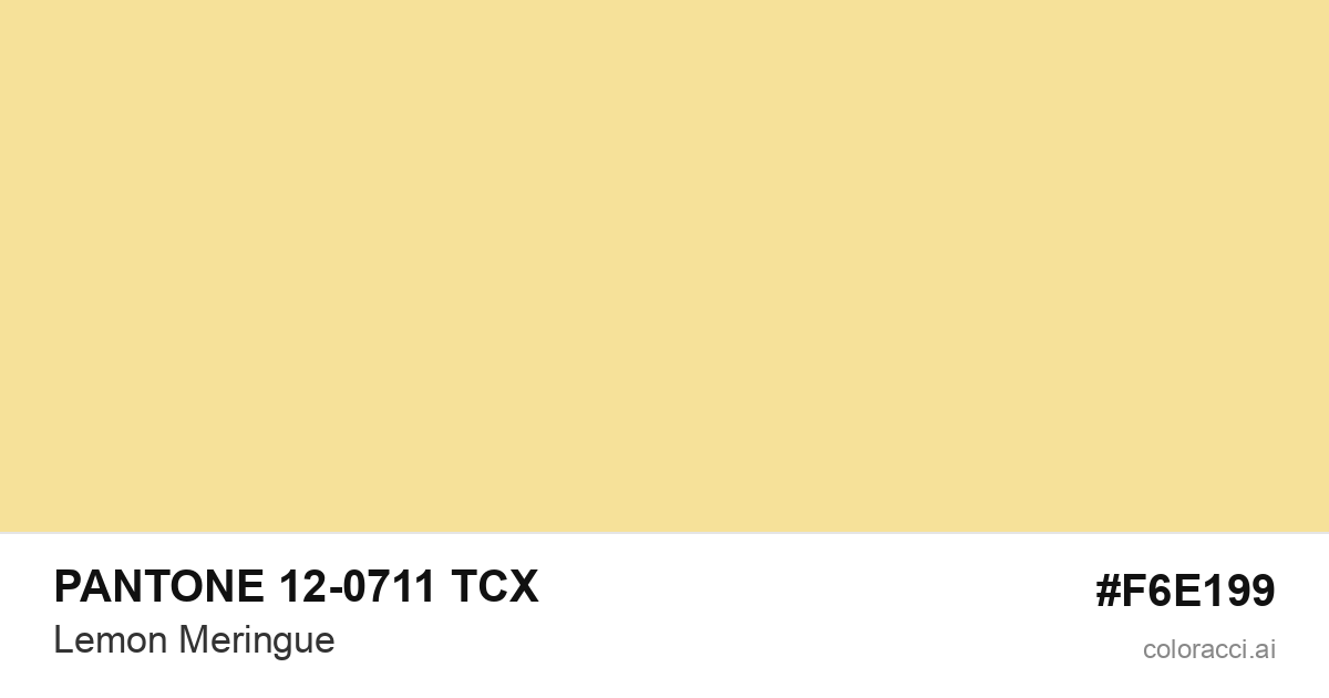 PANTONE 12-0711 TCX Lemon Meringue color swatch #F6E199