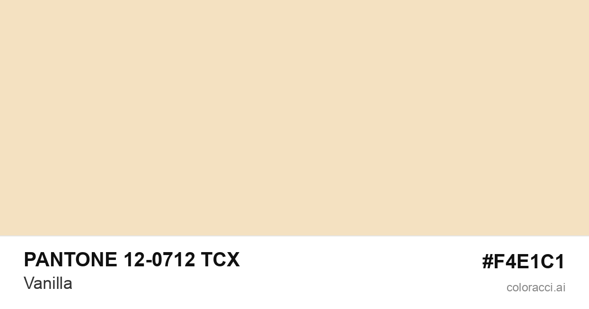 PANTONE 12-0712 TCX Vanilla color swatch #F4E1C1