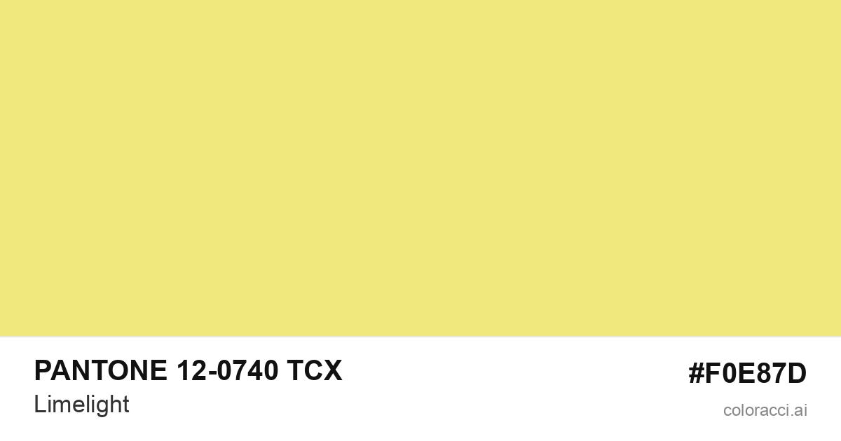 PANTONE 12-0740 TCX Limelight color swatch #F0E87D