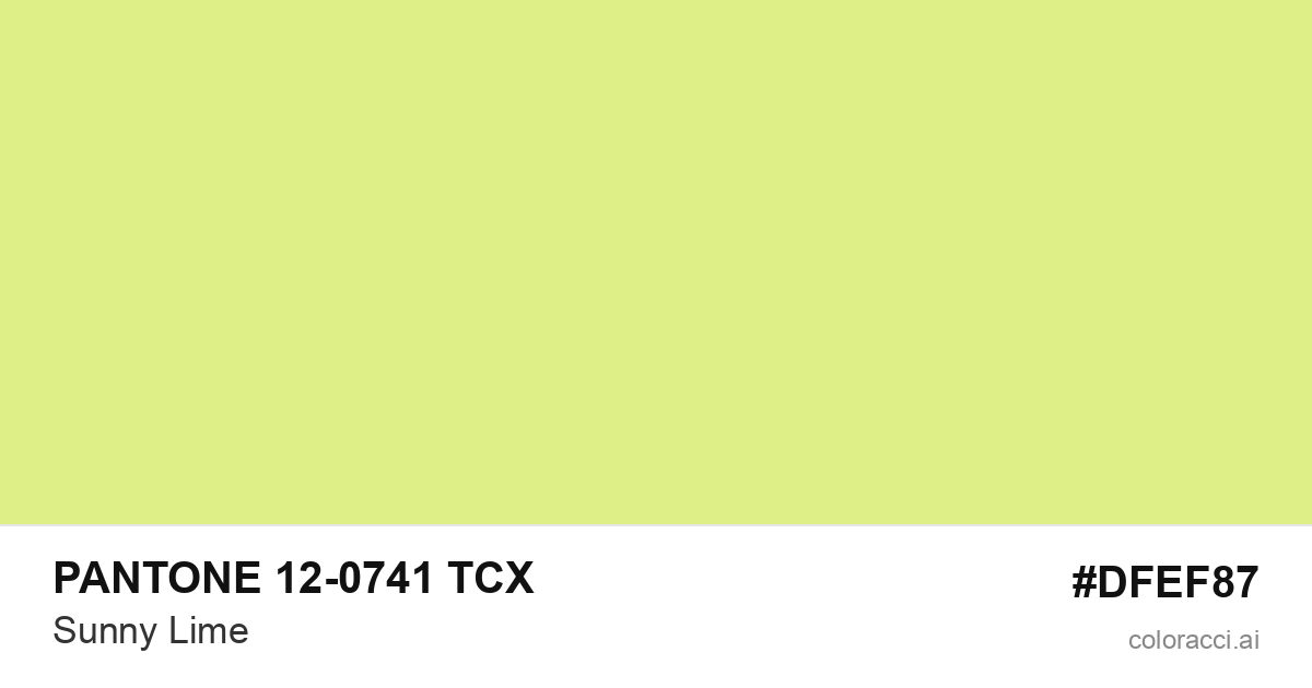 PANTONE 12-0741 TCX Sunny Lime color swatch #DFEF87