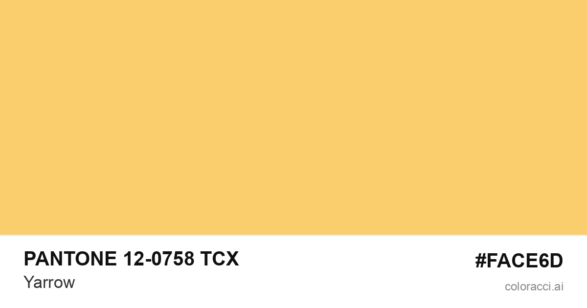 PANTONE 12-0758 TCX Yarrow color swatch #FACE6D