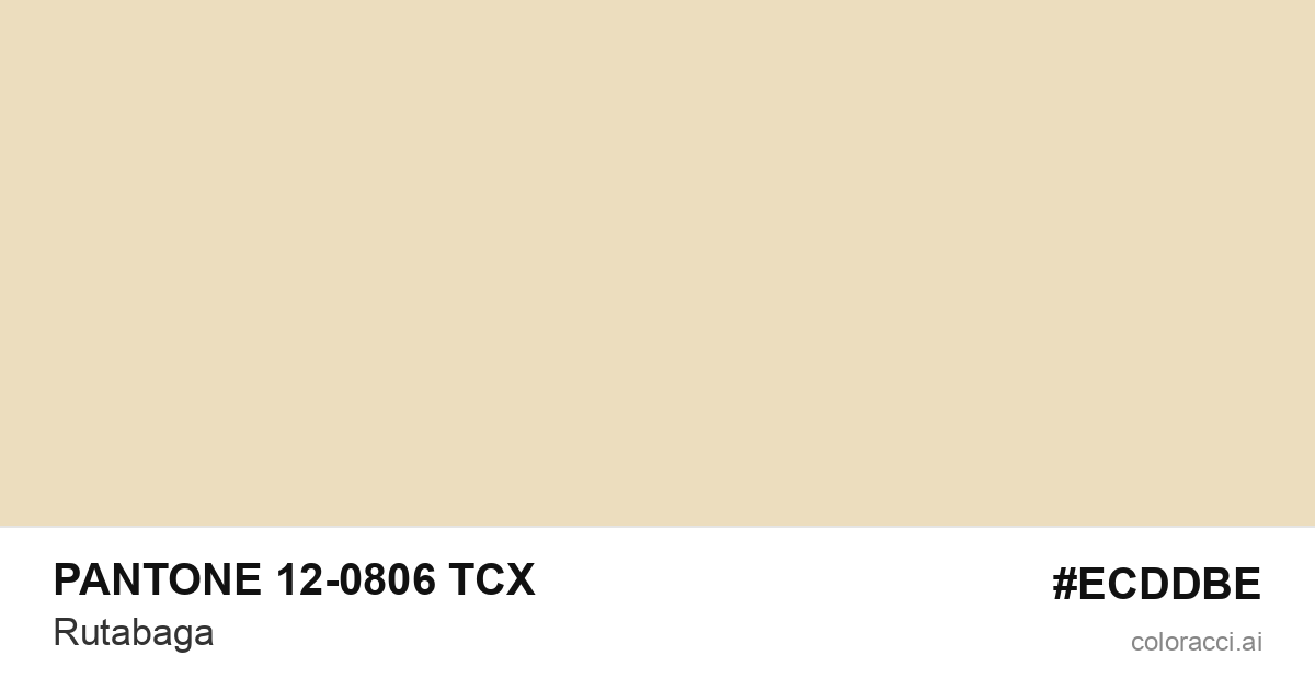 PANTONE 12-0806 TCX Rutabaga color swatch #ECDDBE