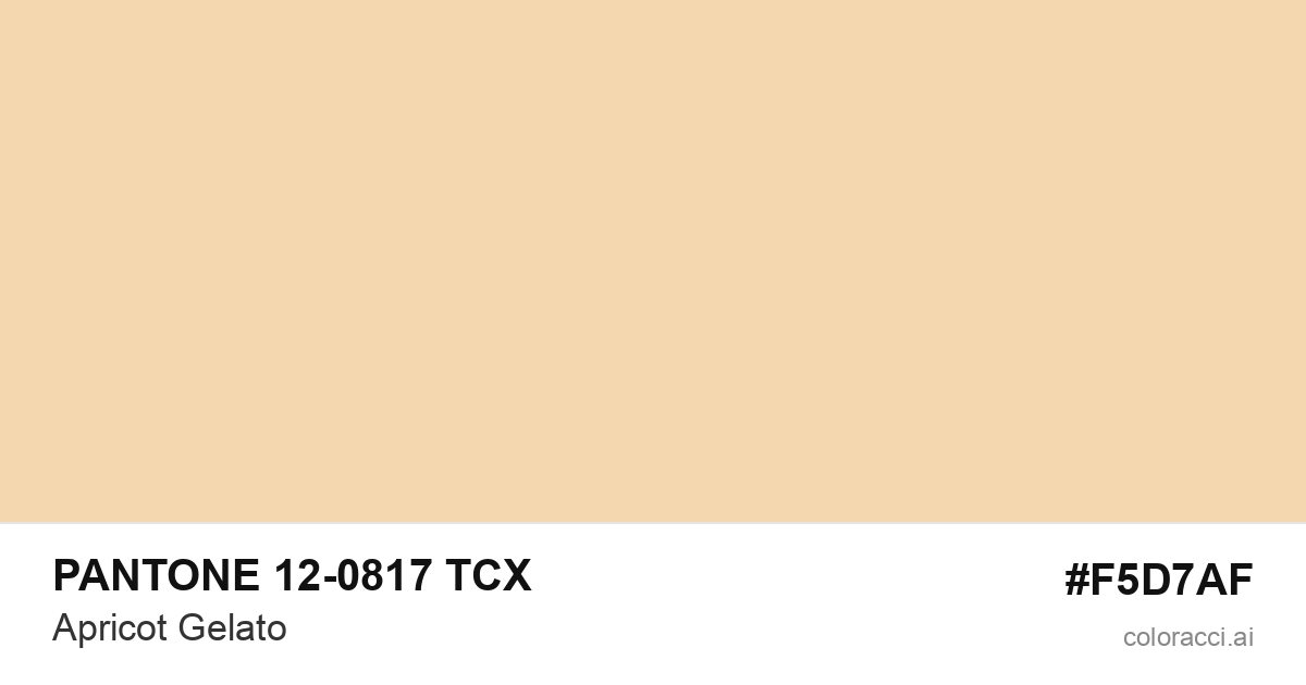 PANTONE 12-0817 TCX Apricot Gelato color swatch #F5D7AF