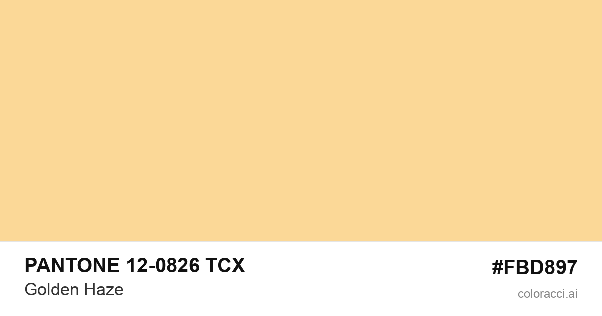 PANTONE 12-0826 TCX Golden Haze color swatch #FBD897