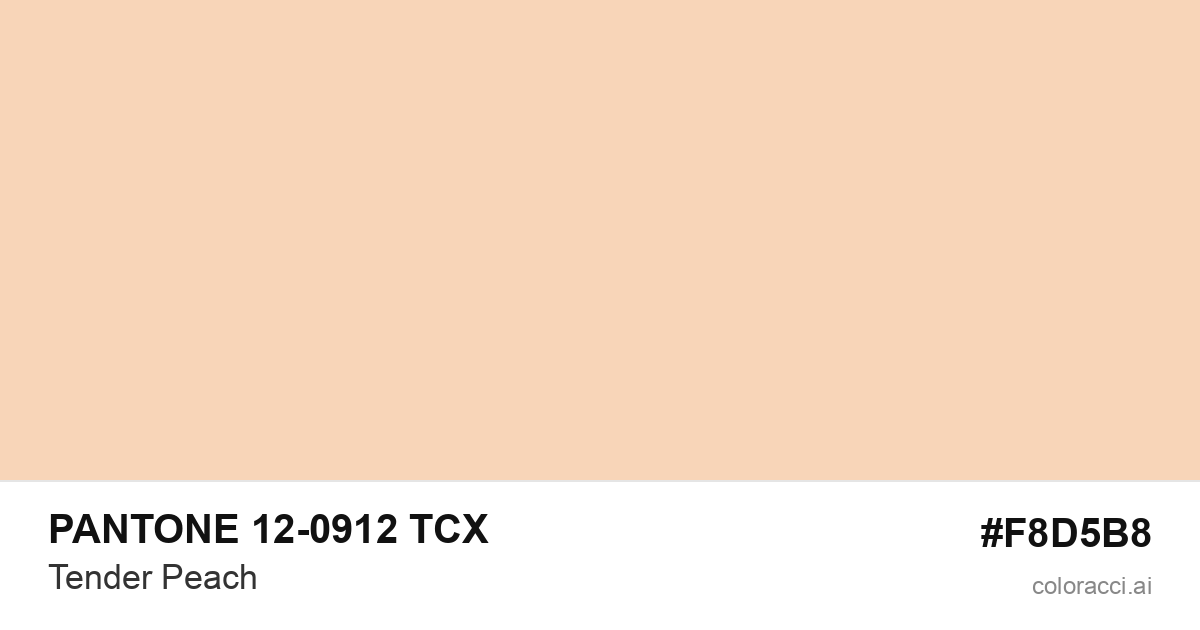 PANTONE 12-0912 TCX Tender Peach color swatch #F8D5B8