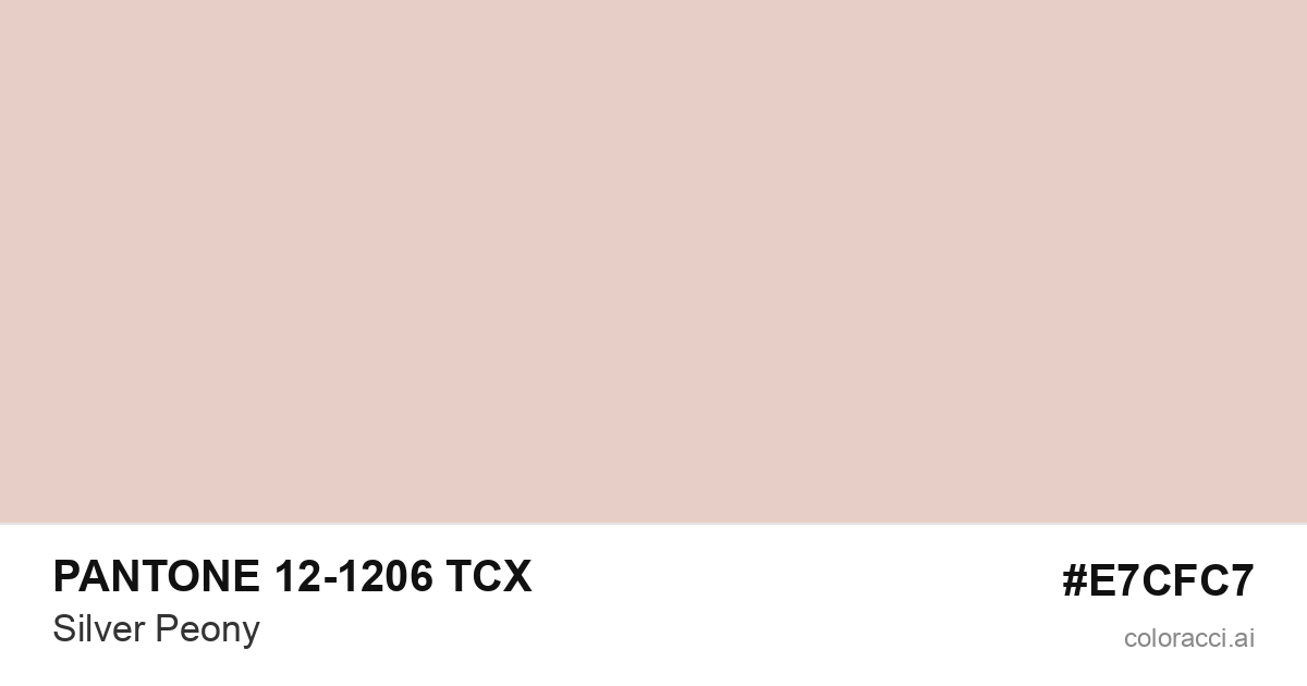 PANTONE 12-1206 TCX Silver Peony color swatch #E7CFC7