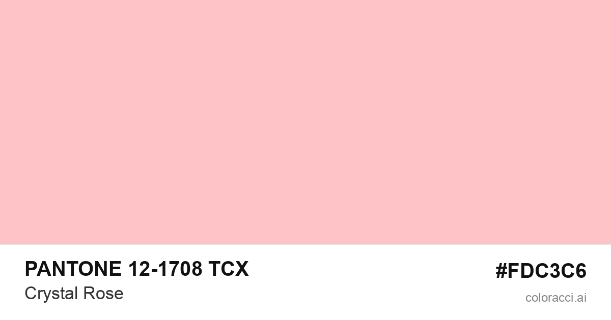 PANTONE 12-1708 TCX Crystal Rose color swatch #FDC3C6