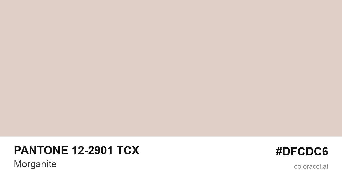 PANTONE 12-2901 TCX Morganite color swatch #DFCDC6