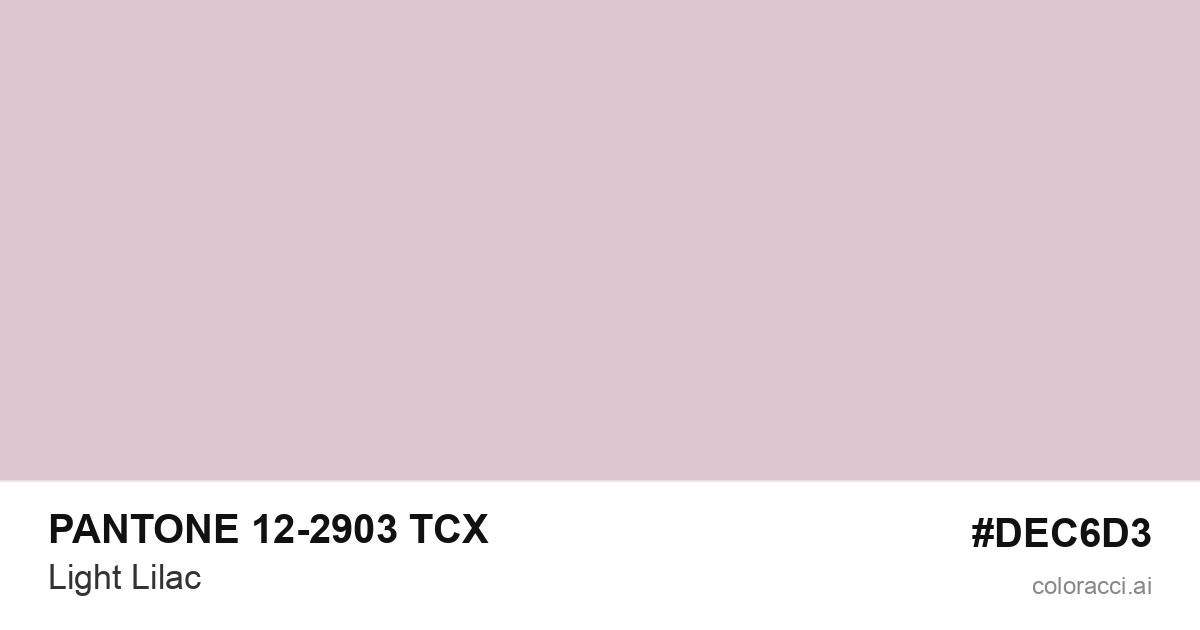 PANTONE 12-2903 TCX Light Lilac color swatch #DEC6D3