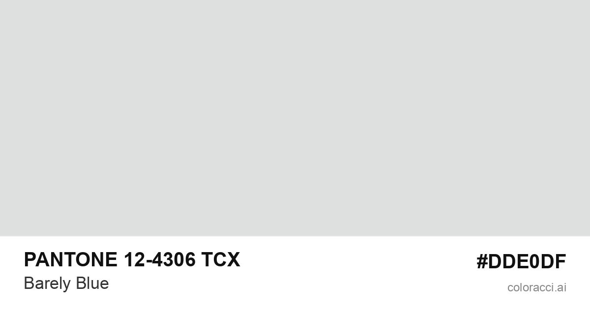 PANTONE 12-4306 TCX Barely Blue color swatch #DDE0DF