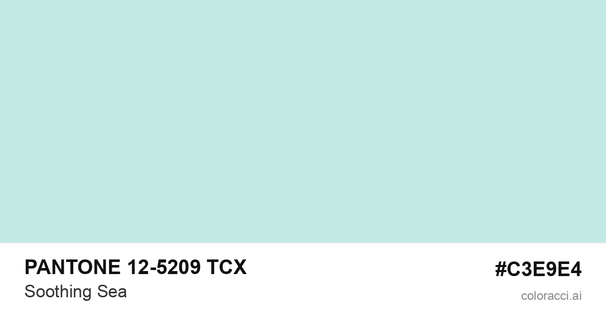 PANTONE 12-5209 TCX Soothing Sea color swatch #C3E9E4