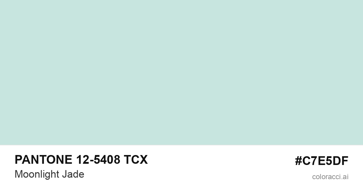 PANTONE 12-5408 TCX Moonlight Jade color swatch #C7E5DF