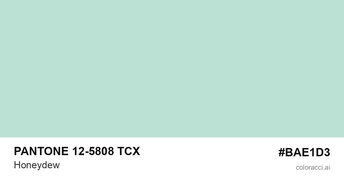 PANTONE 12-5808 TCX Honeydew color swatch #BAE1D3
