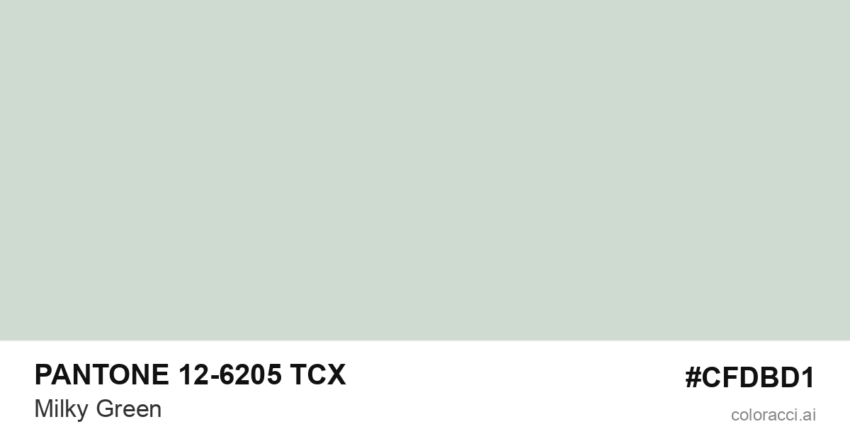 PANTONE 12-6205 TCX Milky Green color swatch #CFDBD1
