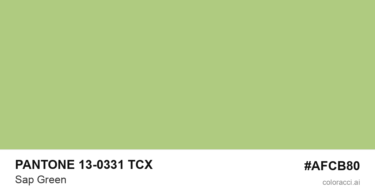 PANTONE 13-0331 TCX Sap Green color swatch #AFCB80