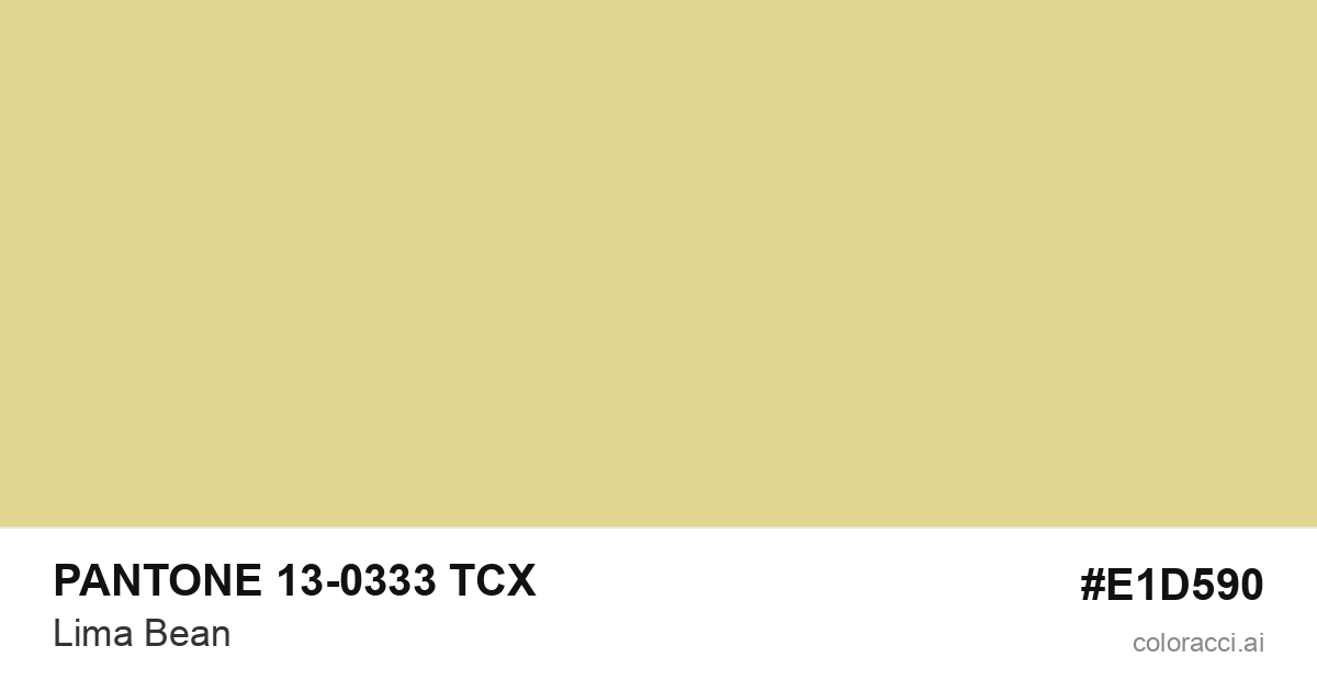 PANTONE 13-0333 TCX Lima Bean color swatch #E1D590