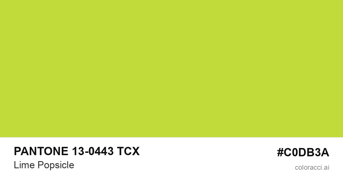 PANTONE 13-0443 TCX Lime Popsicle color swatch #C0DB3A