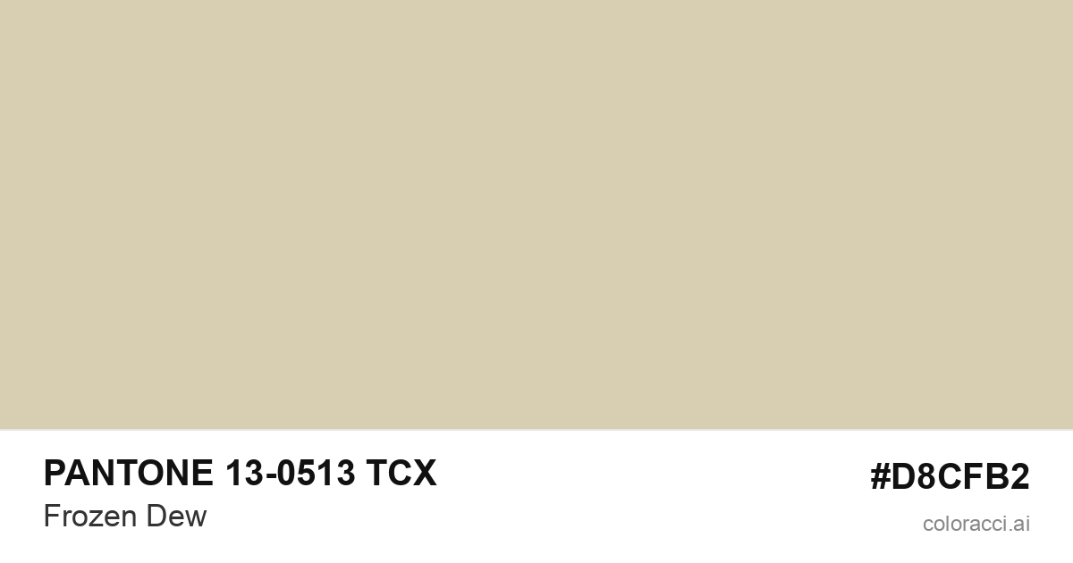 PANTONE 13-0513 TCX Frozen Dew color swatch #D8CFB2