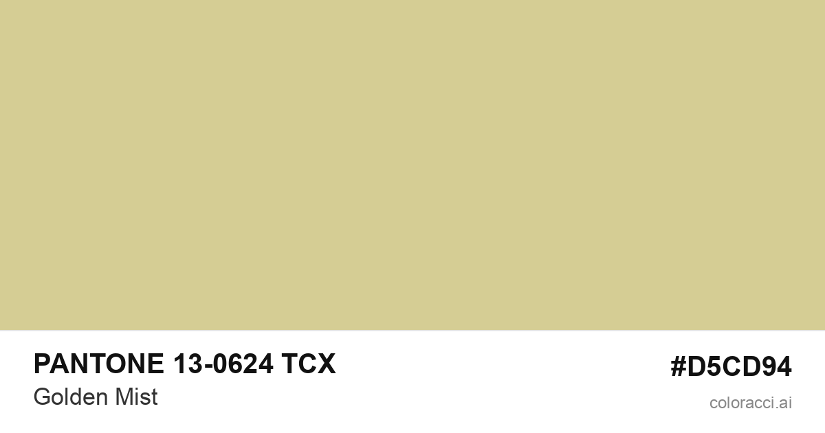 PANTONE 13-0624 TCX Golden Mist color swatch #D5CD94