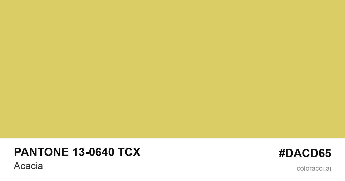 PANTONE 13-0640 TCX Acacia color swatch #DACD65