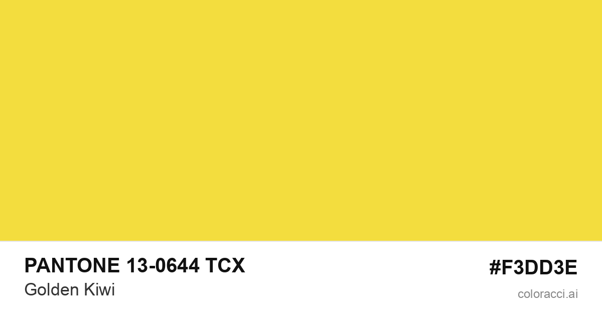 PANTONE 13-0644 TCX Golden Kiwi color swatch #F3DD3E