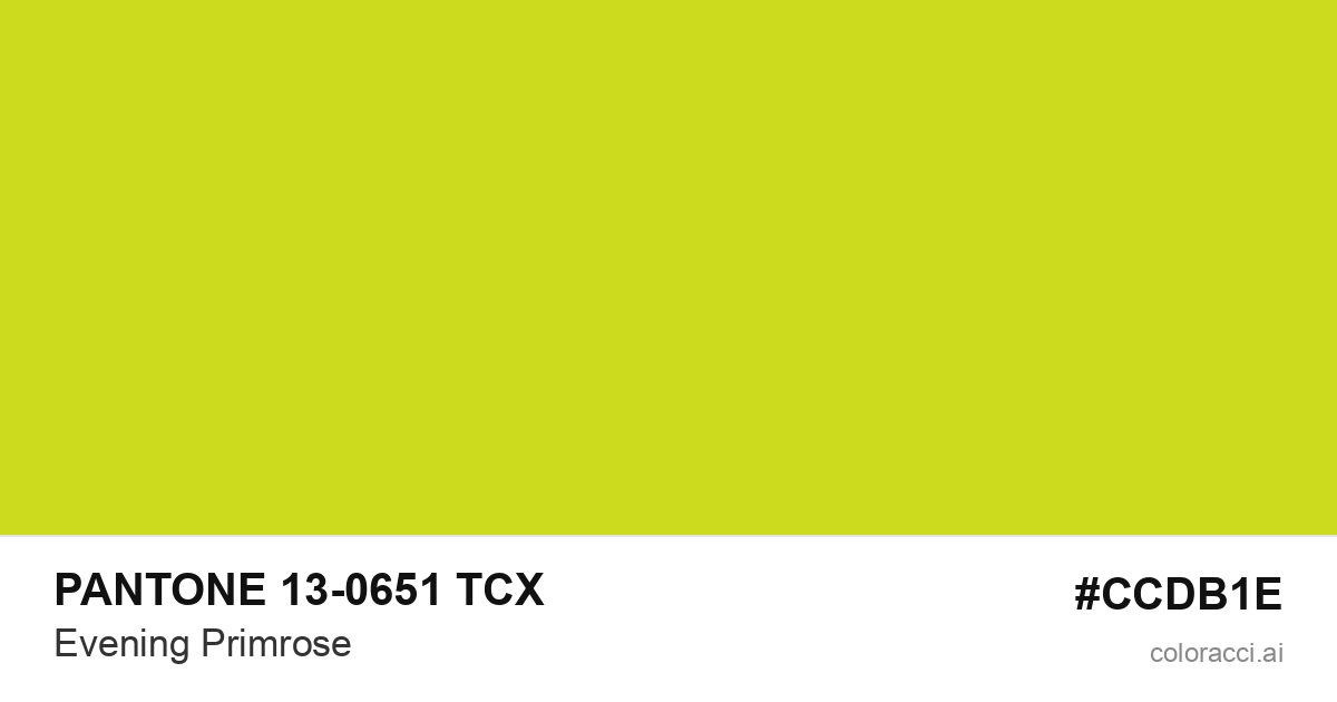 PANTONE 13-0651 TCX Evening Primrose color swatch #CCDB1E