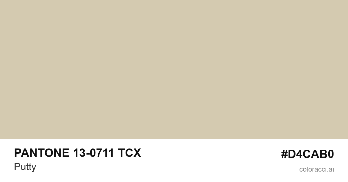 PANTONE 13-0711 TCX Putty color swatch #D4CAB0