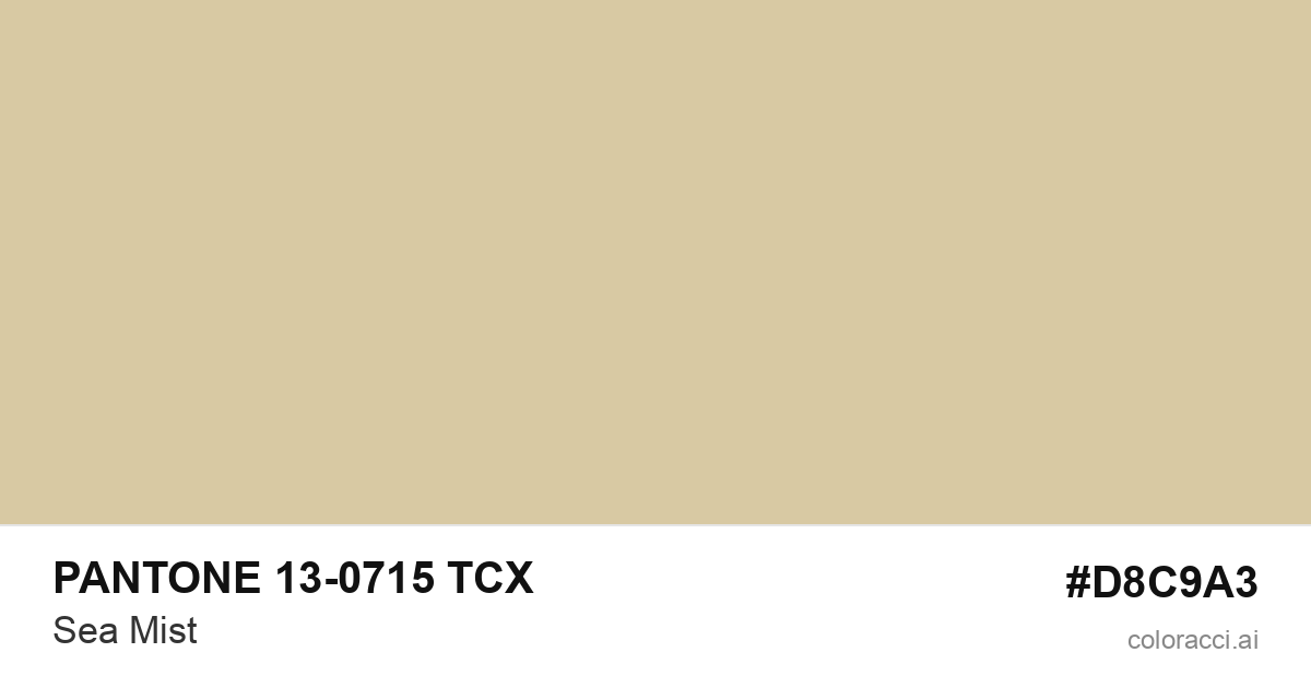 PANTONE 13-0715 TCX Sea Mist color swatch #D8C9A3