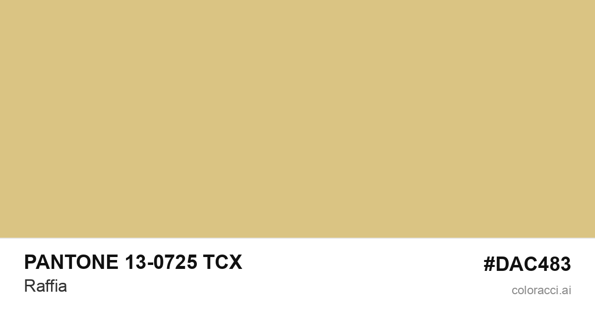 PANTONE 13-0725 TCX Raffia color swatch #DAC483
