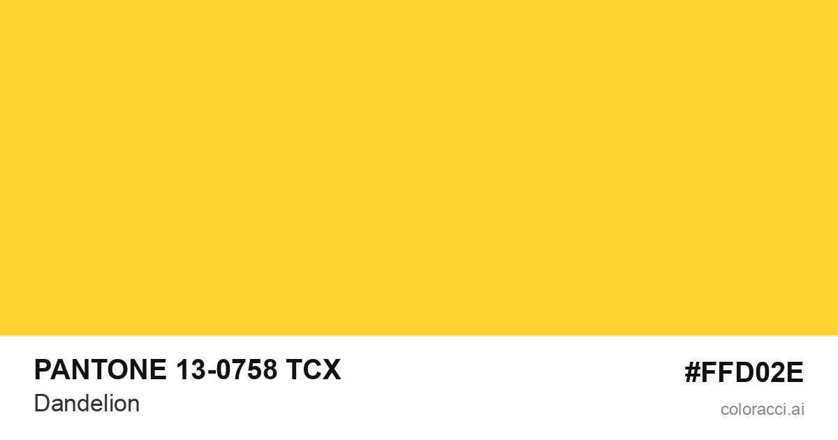 PANTONE 13-0758 TCX Dandelion color swatch #FFD02E