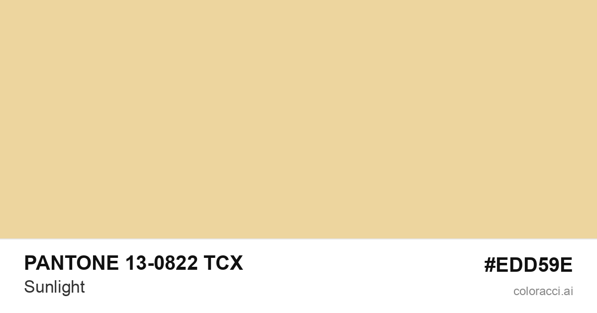 PANTONE 13-0822 TCX Sunlight color swatch #EDD59E
