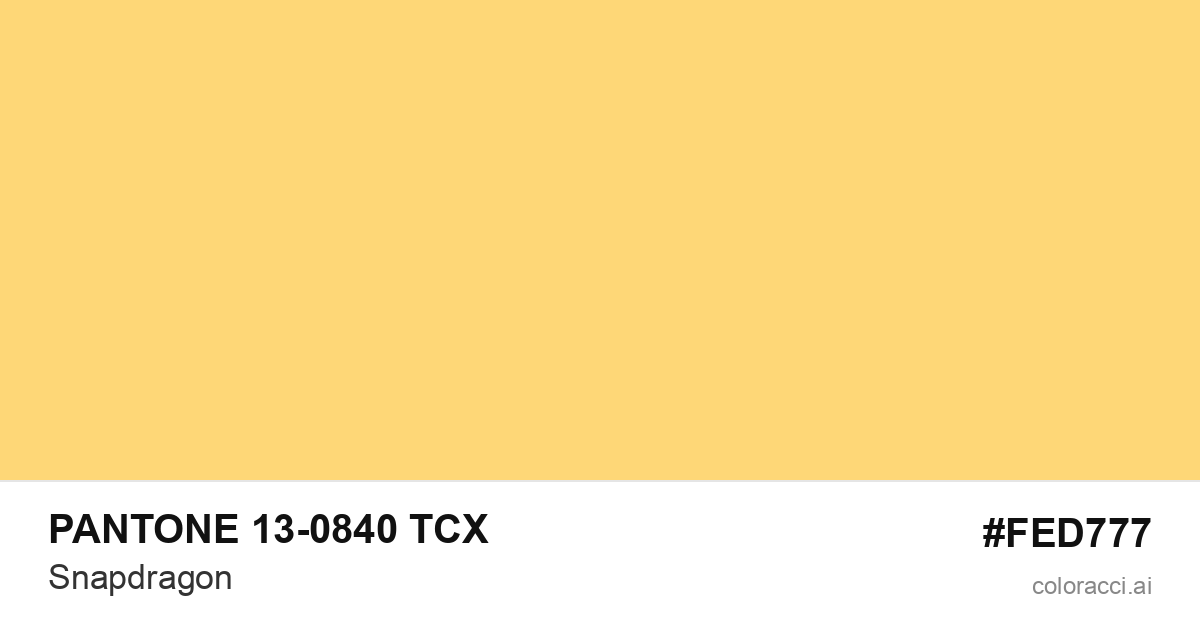 PANTONE 13-0840 TCX Snapdragon color swatch #FED777