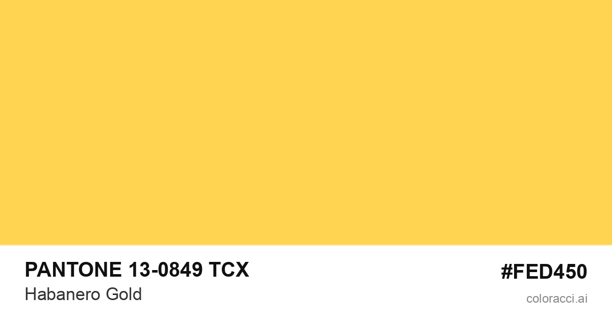 PANTONE 13-0849 TCX Habanero Gold color swatch #FED450