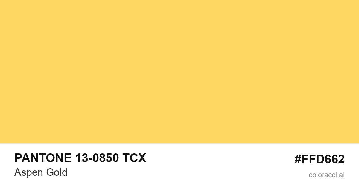 PANTONE 13-0850 TCX Aspen Gold color swatch #FFD662