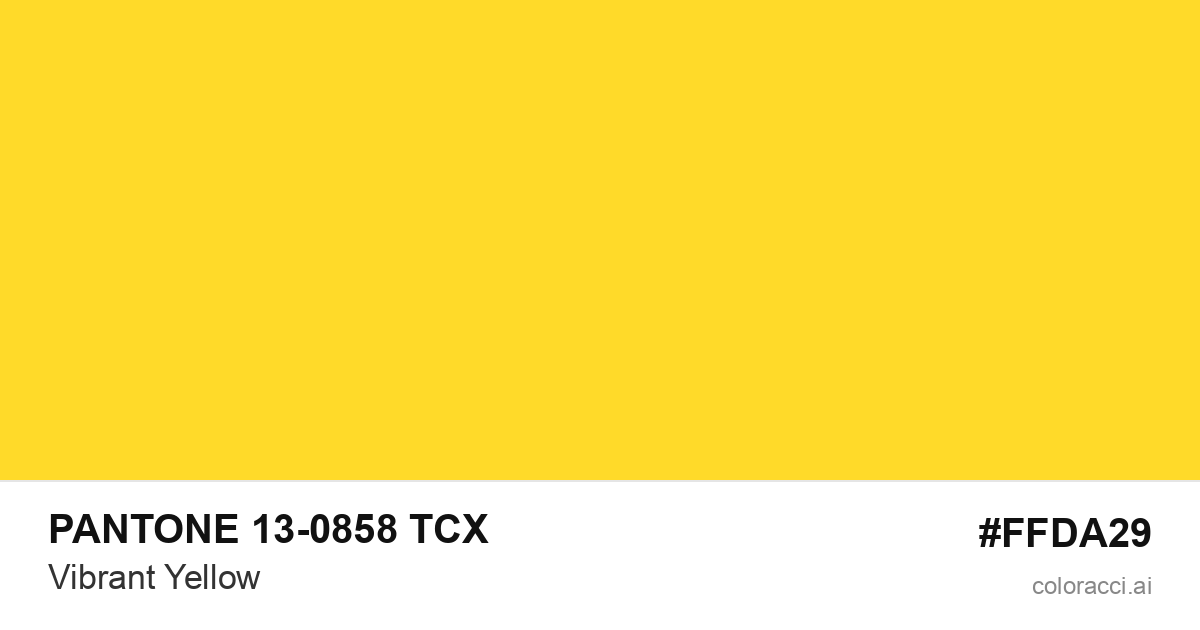 PANTONE 13-0858 TCX Vibrant Yellow color swatch #FFDA29