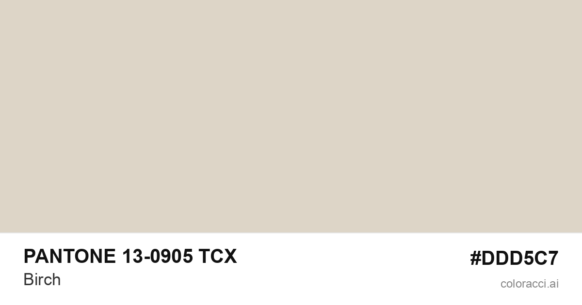 PANTONE 13-0905 TCX Birch color swatch #DDD5C7