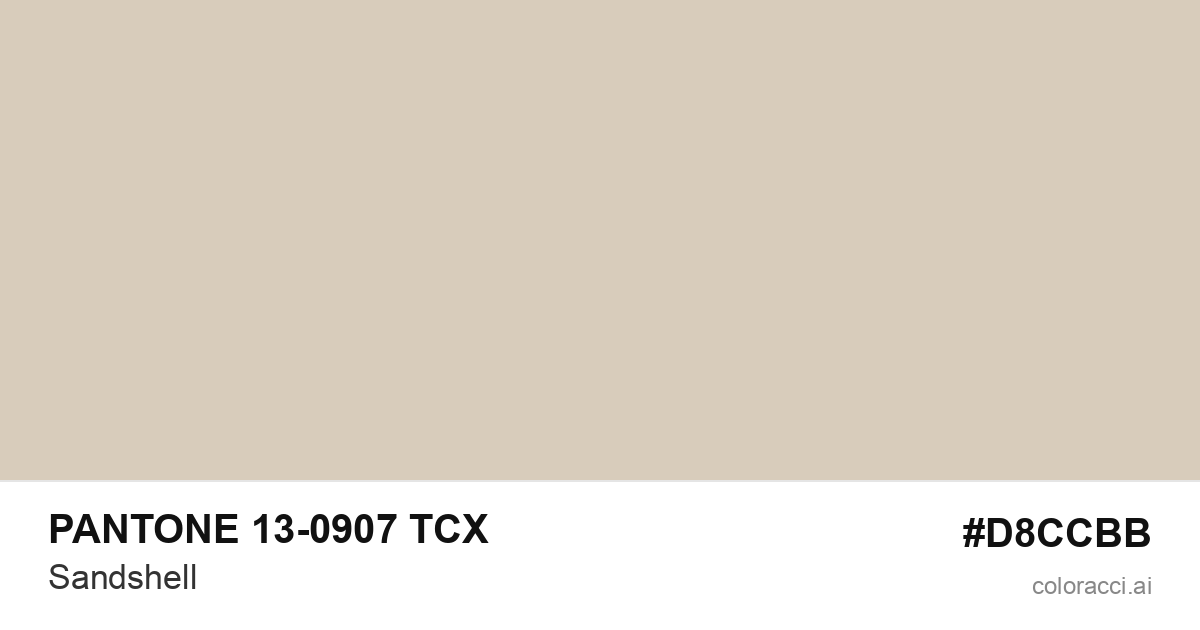 PANTONE 13-0907 TCX Sandshell color swatch #D8CCBB