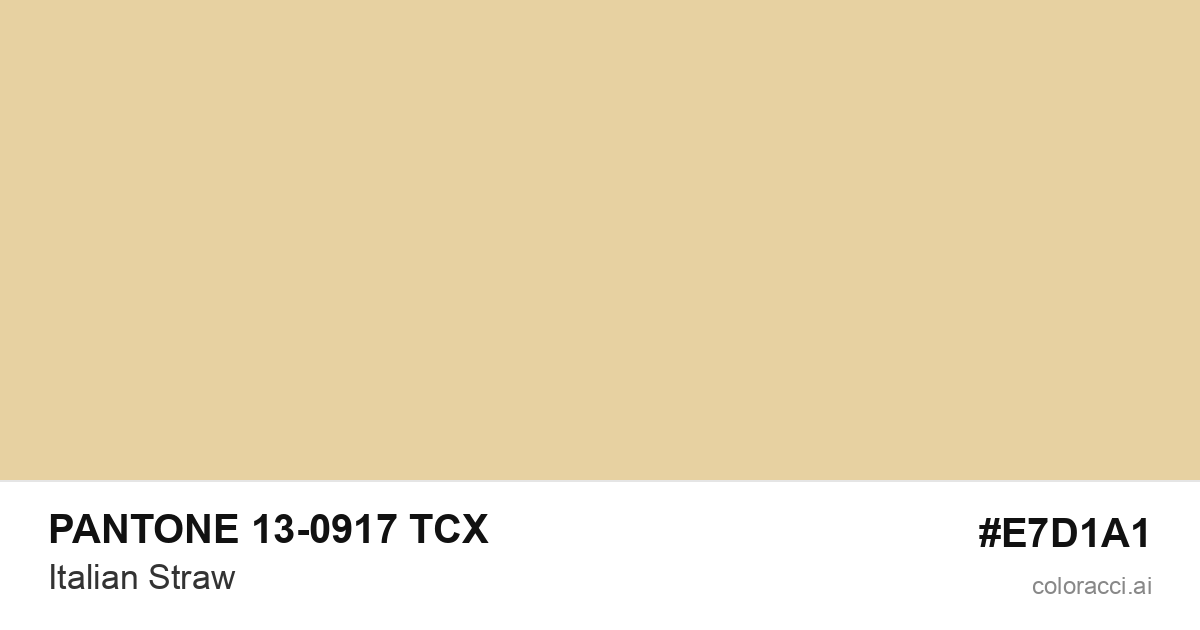 PANTONE 13-0917 TCX Italian Straw color swatch #E7D1A1